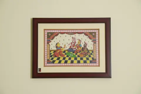 The Offering to Jagannath Pattachitra Painting on Tassar Silk
