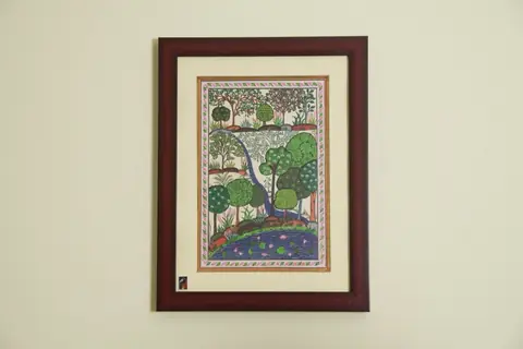 The Cascading Stream Pattachitra on Tassar Silk