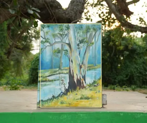 The Riverside Tree Landscape Oil Painting on Canvas