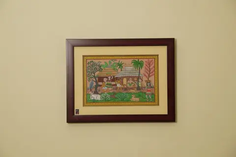 The Village Tales Tribal Painting on Tassar Silk