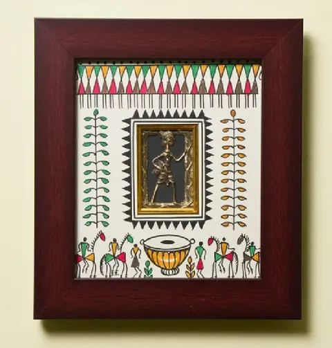 The Tribal Dancer Dokra Brass Framed Artwork