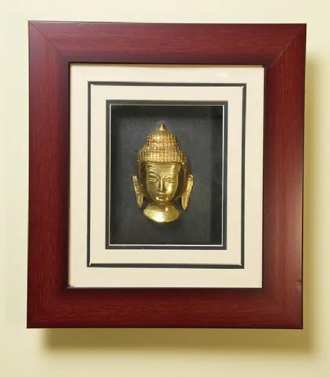 The Buddha Head Dokra Brass Framed Artwork