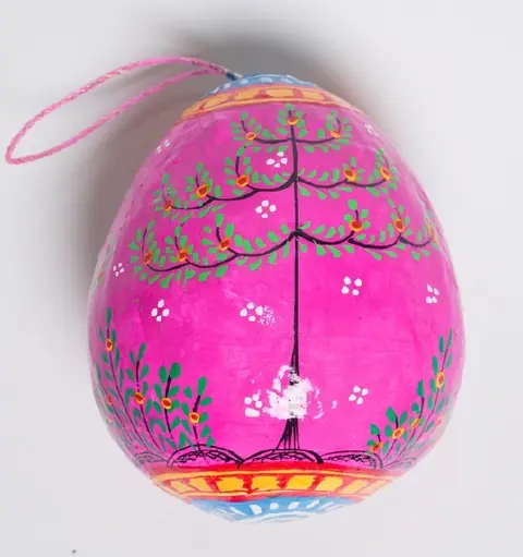 The Magenta Tree of Life Painted Coconut