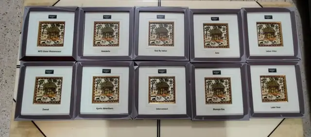 Personalised Pattachitra for Corporate Clients: memento by Abriella Paintings for Corporate gifting