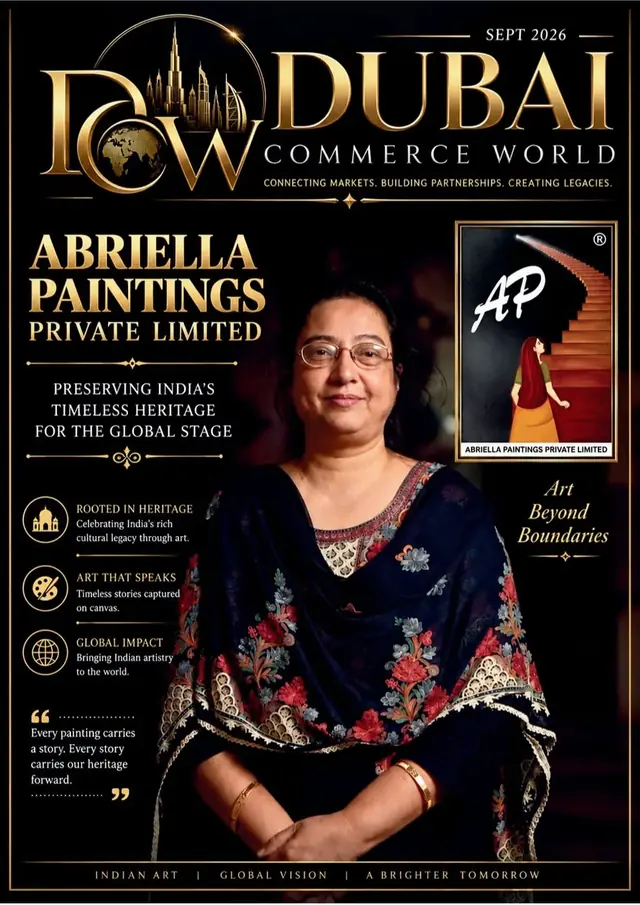 Dubai Commerce World cover featuring Abriella Paintings