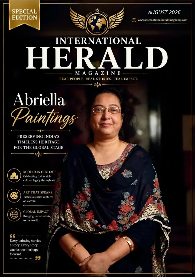 International Herald cover featuring Abriella Paintings