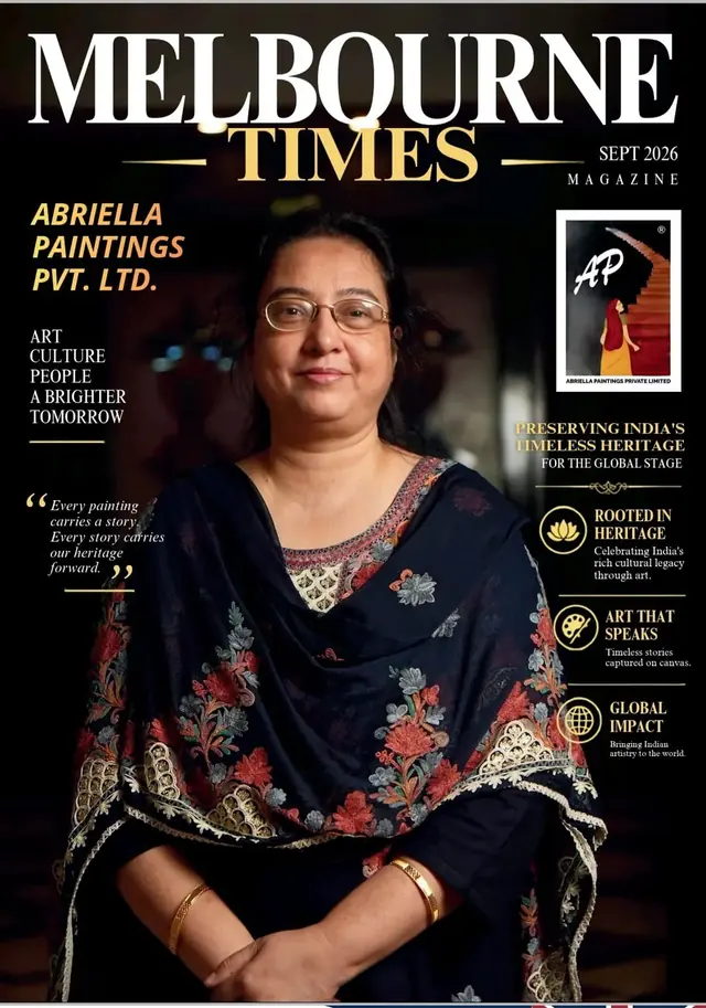 Melbourne Times cover featuring Abriella Paintings