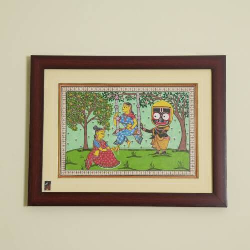 The Swing Pattachitra Painting on Tassar Silk