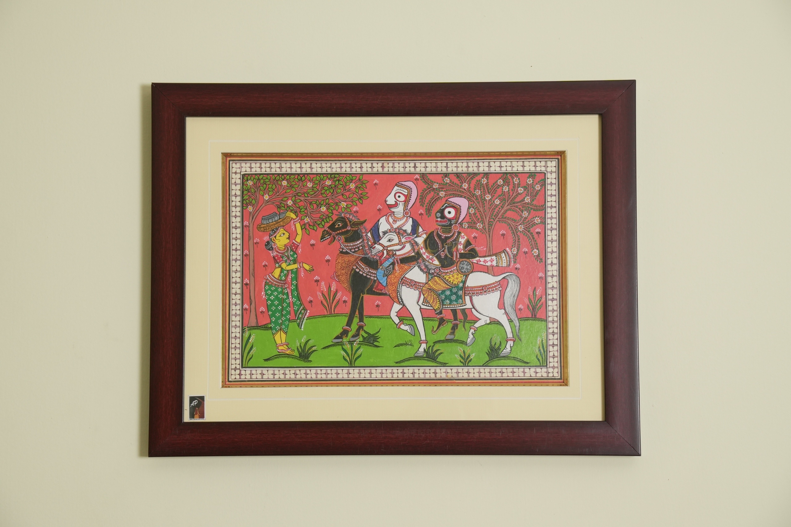 The Horseback Jagannath Pattachitra Painting on Tassar Silk