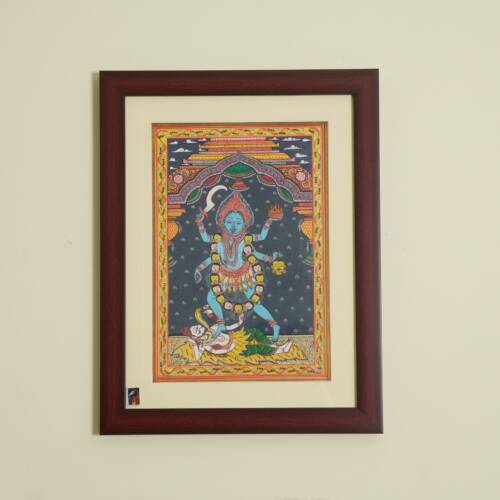 The Kali Pattachitra Painting on Tassar Silk