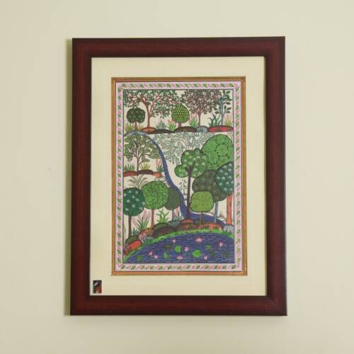 The Cascading Stream Pattachitra on Tassar Silk