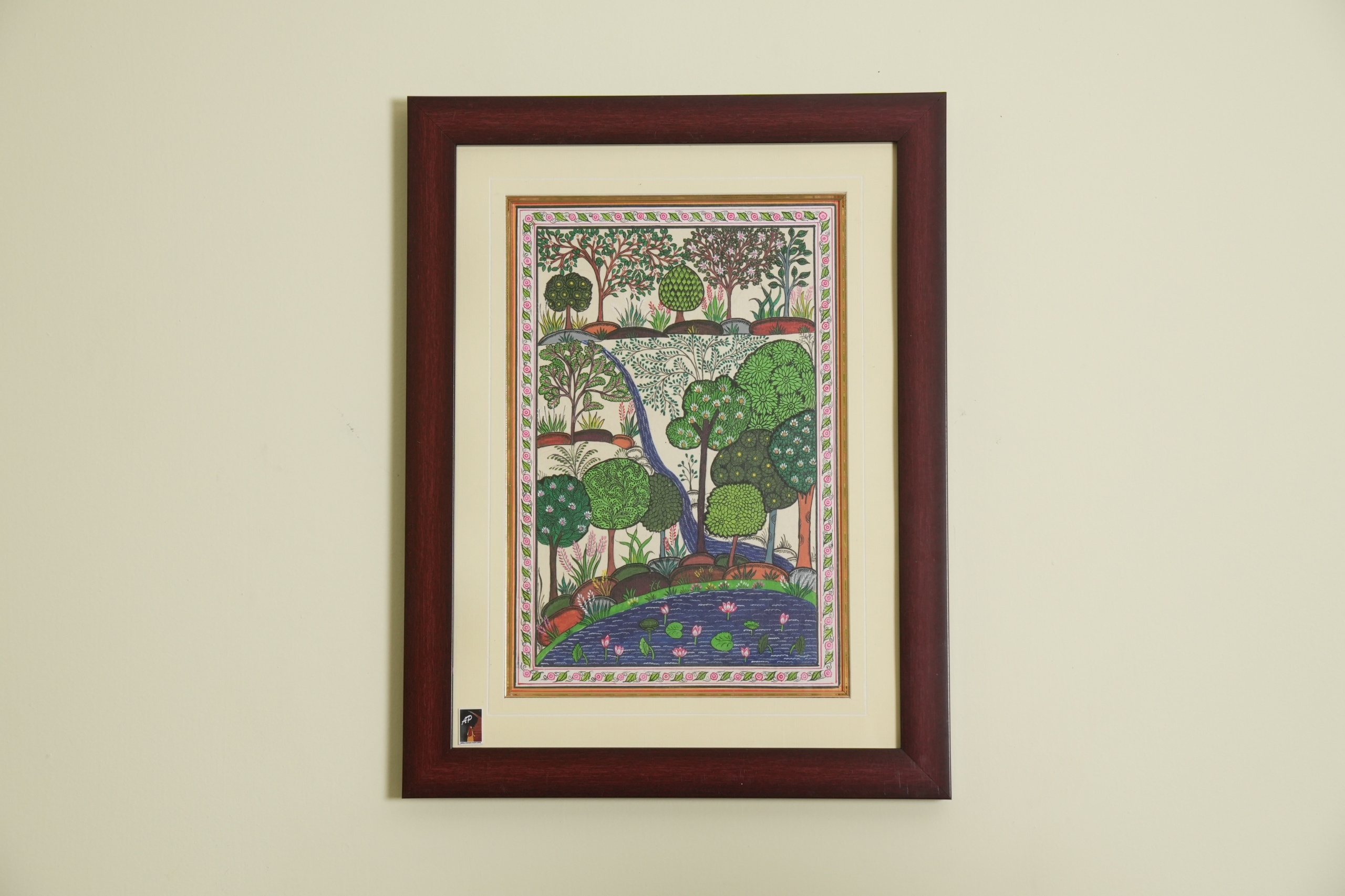 The Cascading Stream Pattachitra on Tassar Silk