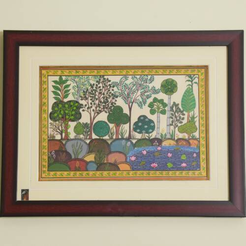 The Blooming Forest Pattachitra on Tassar Silk