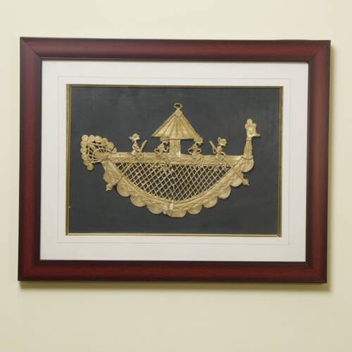 Boat to the Past Dokra Brass Framed Artwork