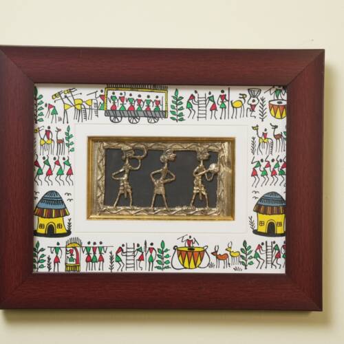 The Village Serenade Brass Framed Artwork