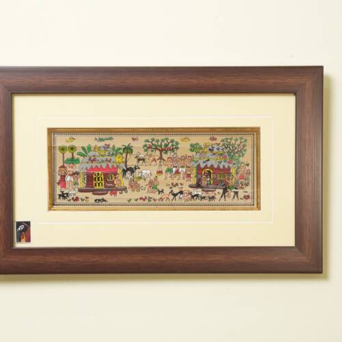 The Festival Scene Tribal Painting on Talapatra