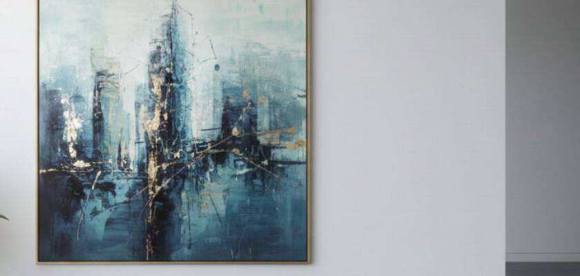 Elegant modern painting in a luxury corporate meeting room